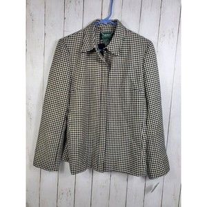 Lauren Ralph Lauren Vintage Wool Jacket Women's Size10 Zip Up Black White